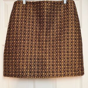 Elegant Brownish Gold Patterned Skirt
